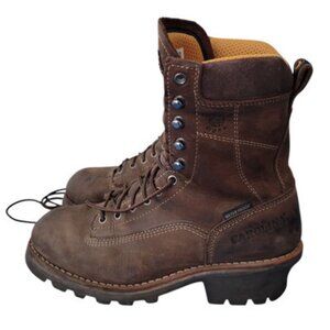 10.5 10 1/2 D Men's Carolina Birch Loggers soft toe brown leather boots